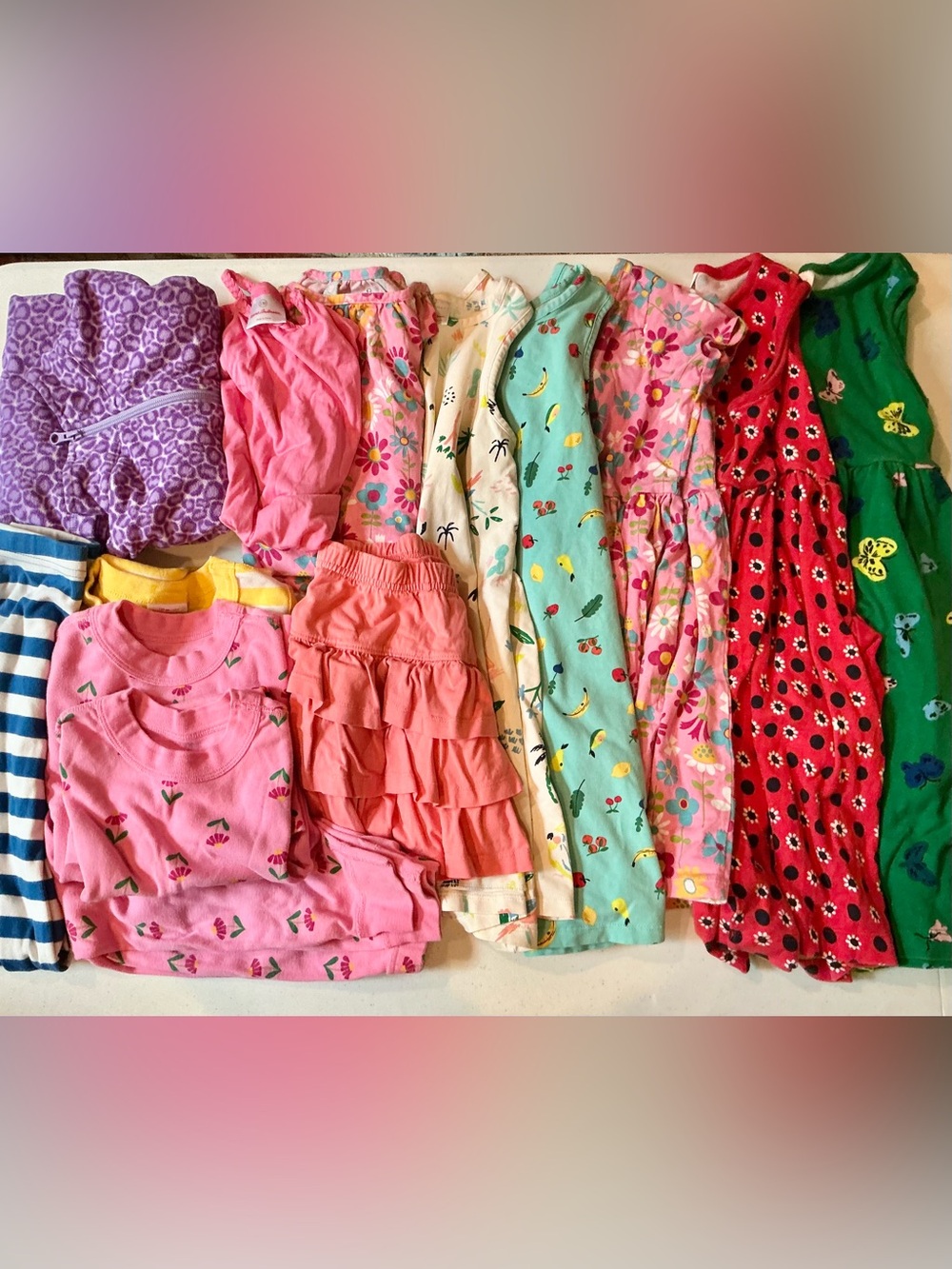 15 Pieces Hanna Andersson Lot Girls 7/8 Dresses, Shirts, Pajamas, Jacket